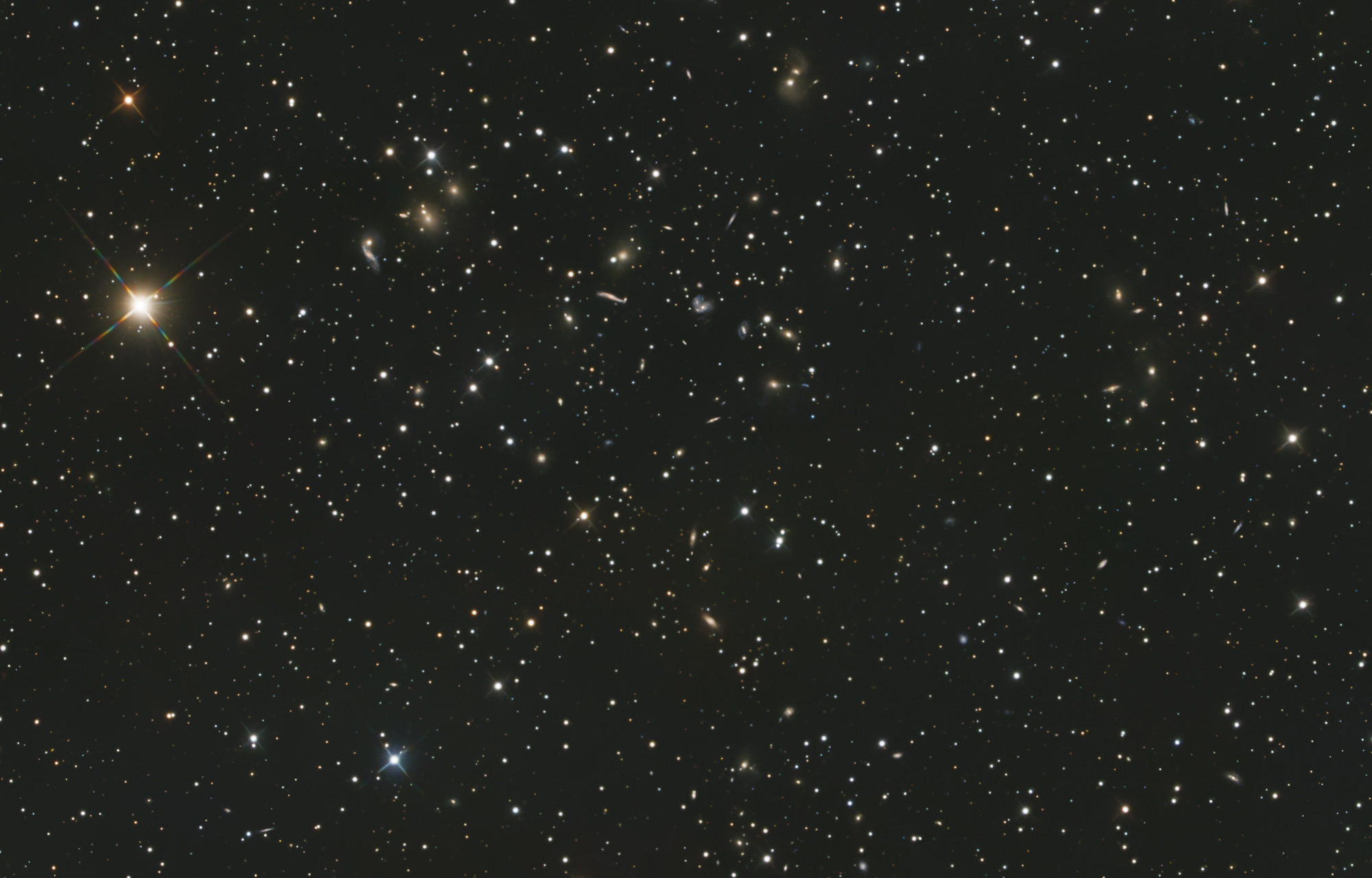 Abell 2151, Hercules Galaxy Cluster, 500 million light-years distant in the constellation Hercules